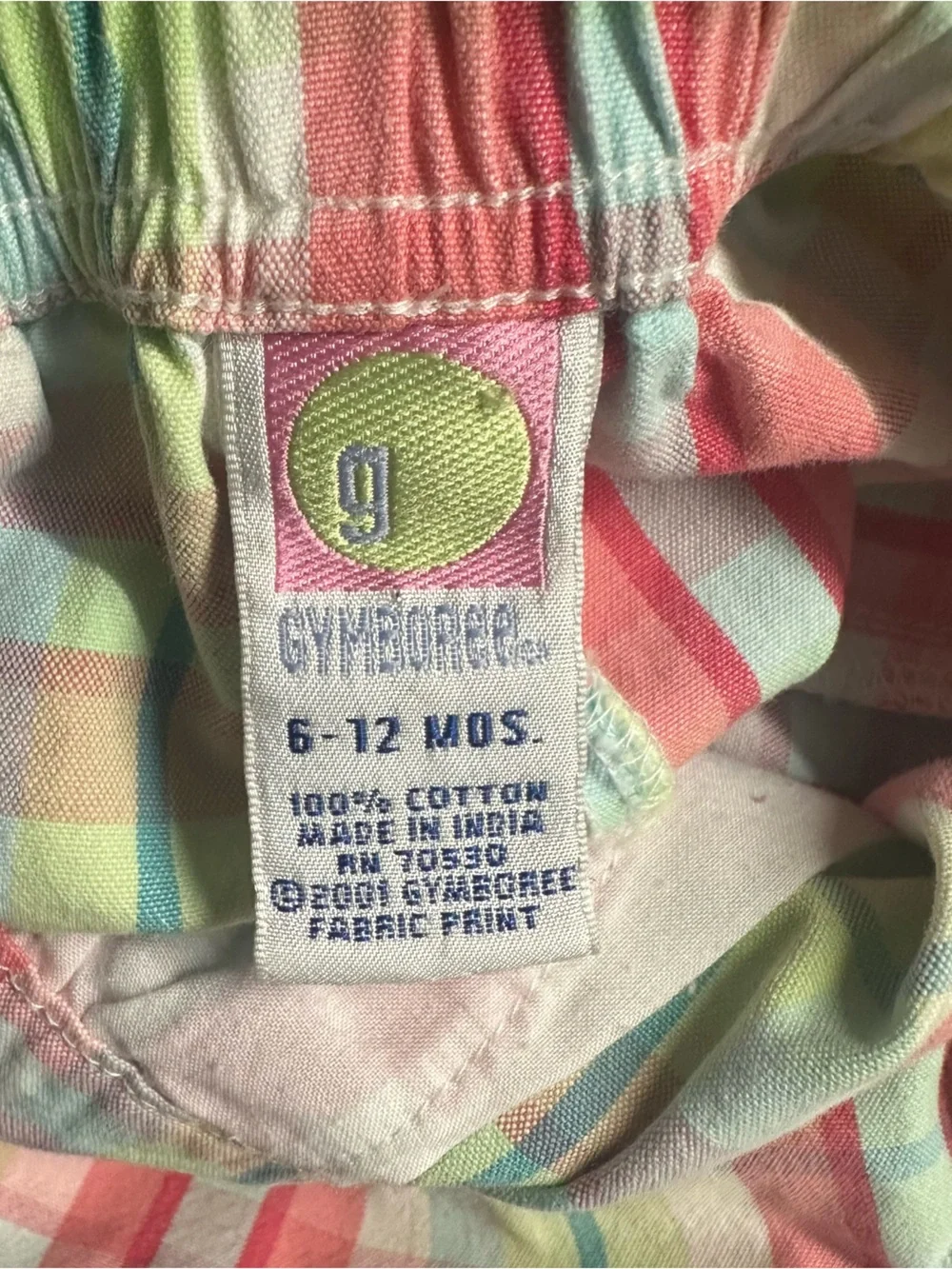 Vintage Gymboree Pastel Plaid Flutter Sleeve Romper Playsuit Cottagecore